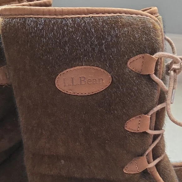 L.L. Bean Dark Brown Boots with Light Brown Trim - Picture 5 of 5